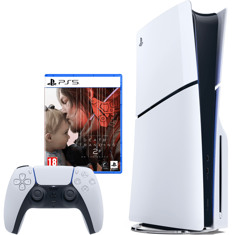 Sony PlayStation 5 (PS5) Slim blu-ray + gra Death Stranding 2 biała