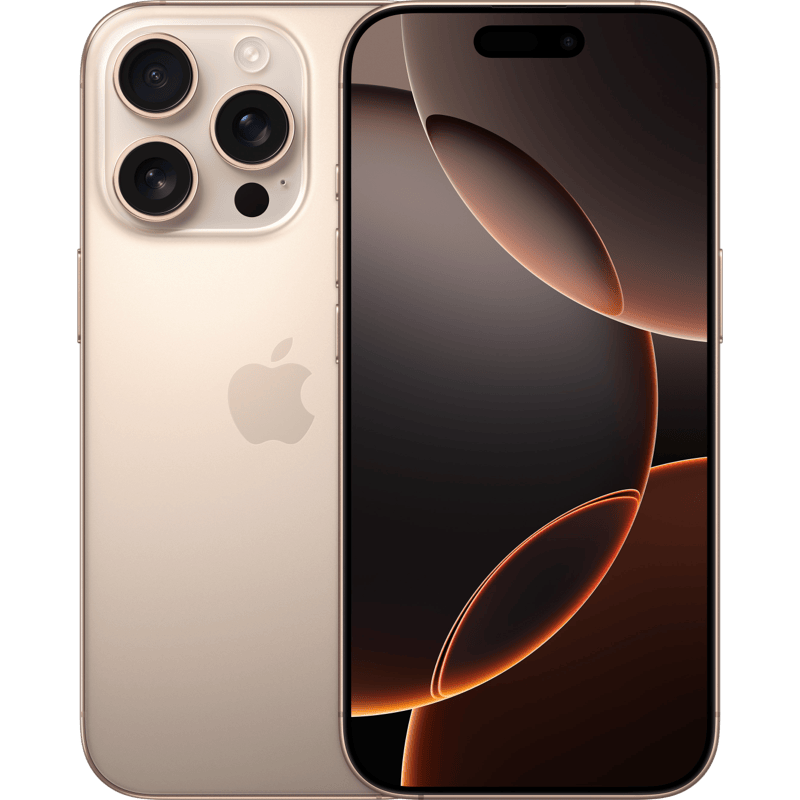 iPhone 16 Pro tytanowy pustynny front i tył