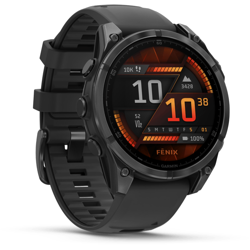 Garmin Fenix 8 47mm czarny front lewy obrót