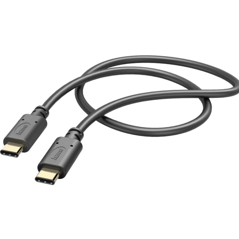 Hama kabel ładujący/data Typ-C /Typ-C 1m czarny front